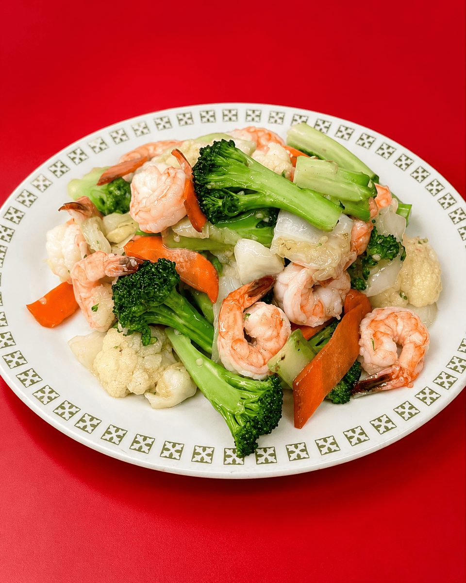 Shrimp with mixed vegetables – AAA Chinese Restaurant & Lounge